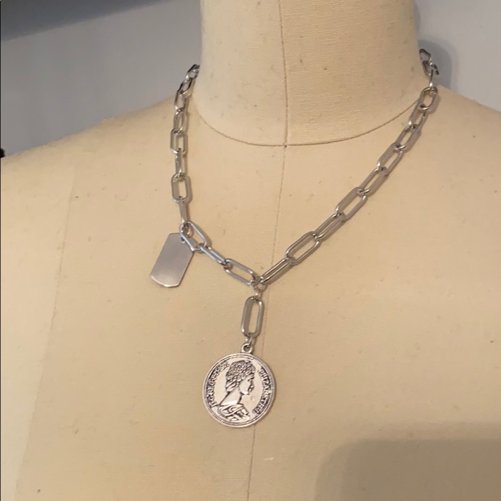 Coin necklace Silver